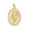 Mother's Day Brass Micro Pave Clear Cubic Zirconia Pendants KK-H472-13G-09-1