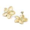 Flower 304 Stainless Steel Stud Earrings High Polished EJEW-L267-002G-2