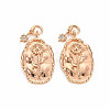 Brass White Opal Rhinestone Pendants X-KK-S364-217-1