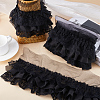 2 Yards 3 Layer Pleated Chiffon Lace Trim OCOR-GF0003-32-4