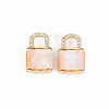 Brass Micro Pave Clear Cubic Zirconia Charms KK-T062-159G-NF-2