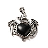 Natural Obsidian Heart Pendants KK-K331-01AS-05-2