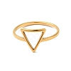 Ion Plating(IP) 201 Stainless Steel Triangle Finger Ring for Women RJEW-G266-05G-1