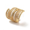 Clear Cubic Zirconia Open Cuff Ring RJEW-G255-05G-4