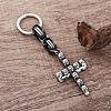 304 Stainless Steel Skull-shape Cross Keychains LS-HC7516-5