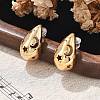 Brass Teardrop Stud Earrings EJEW-K286-08G-1