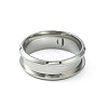 201 Stainless Steel Grooved Finger Ring Settings STAS-TAC0001-10D-P-2