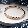 Ion Plating(IP) 304 Stainless Steel Hinged Bangles for Women BJEW-A011-21RG-2
