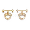 Brass Micro Pave Clear Cubic Zirconia Toggle Clasps X-KK-Q278-005-NF-1