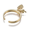 Adjustable Brass Micro Pave Clear Cubic Zirconia Cuff Rings ZIRC-Z002-05G-4
