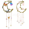 2Pcs 2 Styles Iron & Acrylic & Imitation Leather Suncatchers HJEW-OC00260-1