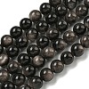 Natural Silver Obsidian Beads Strands G-S150-20A-8mm-1
