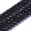 Natural Dyed & Heated Black Onyx Beads Strands G-F596-28-2mm-1
