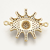 Brass Micro Pave Cubic Zirconia Links ZIRC-S061-42B-2