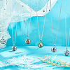24Pcs 6 Color Hamsa Hand Pattern Glass Pendants GLAA-DC0001-01-3