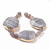 Natural Grey Agate Beads Strands with Round Beads G-G990-A01-3