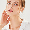 2 Pairs 2 Color Resin Shell Shape Dangle Stud Earrings with Imitation Pearl Beaded EJEW-AN0002-62-4