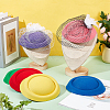6Pcs 6 Colors Velvet Cloth Mini Hat Fascinator Base AJEW-NB0005-97-4