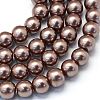 Baking Paint Pearlized Glass Pearl Round Bead Strands LS-HY-Q330-8mm-78-1