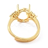 Rack Plating Oval Brass Micro Pave Cubic Zirconia Adjustable Ring Components KK-Q819-03G-3