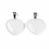 Heart Natural White Jade Pendants X-G-Q438-01-2