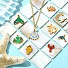 9Pcs 9 Styles 304 Stainless Steel Enamel Pendants STAS-CJ0003-25-6