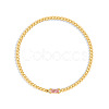 Birthstone 304 Stainless Steel Pave Cubic Zirconia Link Bracelets FS-WG4804B-11-1