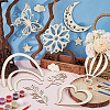Unfinished Wood Chip Wall Decoration Set DIY-WH0430-950-5