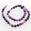 Natural Striped Agate/Banded Agate Round Bead Strands G-E233-02-3
