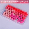 80Pcs 4 Style Round Silicone Focal Beads SIL-SZ0001-22E-4