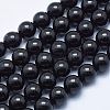 Natural Black Tourmaline Beads Strands G-E444-27-8mm-1