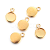 201 Stainless Steel Pendant Cabochon Settings X-STAS-F191-14G-A-1
