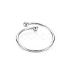 Non-Tarnish 304 Stainless Steel Double Beaded Thin Open Cuff Rings RJEW-N038-048P-2