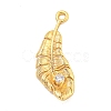 Brass Micro Pave Clear Cubic Zirconia Pendants KK-U015-12G-1