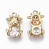 Brass Glass Rhinestone Pendants GLAA-S179-30A-RS-2