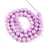 Anti-Tarnish Electroplate Glass Beads Strands X-GLAA-N010-8mm-10-2