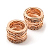 Rack Plating Brass Micro Pave Cubic Zirconia European Beads KK-F856-09RG-3
