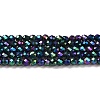 Electroplate Glass Beads Strands GLAA-H021-01A-FP11-2
