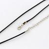 Waxed Cotton Cord Necklace Making MAK-S032-2mm-113-2