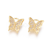 Brass Micro Pave Clear Cubic Zirconia Charms ZIRC-L093-25G-1