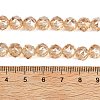 Electroplate Transparent Glass Beads Strands GLAA-H040-01E-4