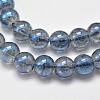 Electroplate Synthetic Crackle Quartz Bead Strands EGLA-J067-8mm-FR01-3