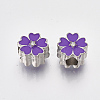 Platinum Plated Alloy European Beads MPDL-S067-27-2