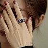 Glitter Enamel Twist Wave Open Cuff Ring JR923A-6