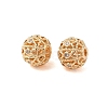 Brass Micro Pave Clear Cubic Zirconia Beads KK-B100-002G-2