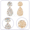 ANATTASOUL 2 Pairs 2 Colors Rhinestone Teardrop Dangle Stud Earrings EJEW-AN0001-95-3