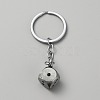 Zinc Alloy Dice Keychains AJEW-WH0504-77AS-1