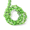 Handmade Evil Eye Lampwork Flat Round Bead Strands LAMP-L058-8mm-02-3