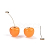 Lifelike Cherry Resin Dangle Stud Earrings EJEW-F274-01A-3