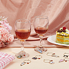 BENECREAT 12 Pcs 12 Style Cat Theme Alloy Enamel Wine Glass Charms AJEW-BC0003-89-5